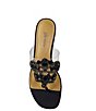 Color:Clear/Black - Image 6 - Maribela Clear Vinyl Rhinestone Embellished Thong Sandals