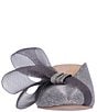Color:Pewter Glitter - Image 4 - Marteena Glitter Fabric Mesh Bow Dress Mules