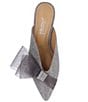 Color:Pewter Glitter - Image 5 - Marteena Glitter Fabric Mesh Bow Dress Mules