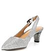 Color:Pewter Dance Glitter - Image 4 - Mayetta Glitter Embossed Heel Slingback Pumps