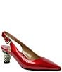 Color:Red - Image 1 - Mayetta Slingback Pearlized Patent Pumps