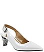 Color:White - Image 1 - Mayetta Slingback Pearlized Patent Dress Metal Heel Pumps