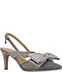 J. Renee Morigen Glitter Dotted Mesh Bow Slingback Pumps - Image 1