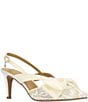 J. Renee Morigen Satin and Lace Bow Slingback Pumps - Image 1