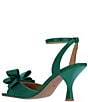 Color:Emerald Green Satin - Image 3 - Nishia Satin Bow Ankle Strap Dress Sandals