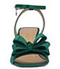 Color:Emerald Green Satin - Image 5 - Nishia Satin Bow Ankle Strap Dress Sandals