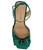 Color:Emerald Green Satin - Image 6 - Nishia Satin Bow Ankle Strap Dress Sandals
