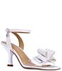 Color:Clear/White Satin - Image 1 - Nishia Vinyl Rhinestone Bow Ankle Strap Dress Sandals