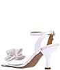 Color:Clear/White Satin - Image 3 - Nishia Vinyl Rhinestone Bow Ankle Strap Dress Sandals