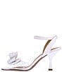 Color:Clear/White Satin - Image 4 - Nishia Vinyl Rhinestone Bow Ankle Strap Dress Sandals