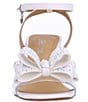 Color:Clear/White Satin - Image 5 - Nishia Vinyl Rhinestone Bow Ankle Strap Dress Sandals
