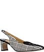 J. Renee Palora Houndstooth Plaid 3-Button Slingback Pumps - Image 1