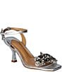Color:Clear/Silver - Image 1 - Raelyn Jeweled Clear Ankle Strap Metallic Dress Sandals