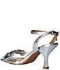Color:Clear/Silver - Image 3 - Raelyn Jeweled Clear Ankle Strap Metallic Dress Sandals