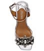 Color:Clear/Silver - Image 6 - Raelyn Jeweled Clear Ankle Strap Metallic Dress Sandals