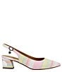 Color:Pastel Striped - Image 2 - Shayanne Rainbow Textured Fabric Slingback Pumps