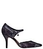 Color:Black/Pewter - Image 2 - Siona Glitter Fabric Mesh Ankle Strap Pumps