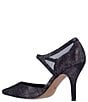 Color:Black/Pewter - Image 3 - Siona Glitter Fabric Mesh Ankle Strap Pumps