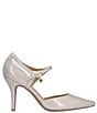 Color:Taupe - Image 2 - Siona Patent Mesh Ankle Strap Pumps