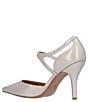 Color:Taupe - Image 3 - Siona Patent Mesh Ankle Strap Pumps