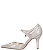Color:Taupe - Image 4 - Siona Patent Mesh Ankle Strap Pumps