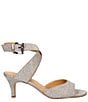 Color:Pewter Dance Glitter - Image 2 - Soncino Glitter Fabric Ankle Strap Dress Sandals