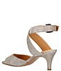 Color:Pewter Dance Glitter - Image 3 - Soncino Glitter Fabric Ankle Strap Dress Sandals