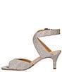 Color:Pewter Dance Glitter - Image 4 - Soncino Glitter Fabric Ankle Strap Dress Sandals