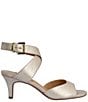 Color:Gold Stardust - Image 2 - Soncino Iridescent Leather Ankle Strap Dress Sandals