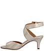 Color:Gold Stardust - Image 4 - Soncino Iridescent Leather Ankle Strap Dress Sandals
