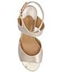 Color:Gold Stardust - Image 6 - Soncino Iridescent Leather Ankle Strap Dress Sandals