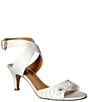 Color:White - Image 1 - Soncino Ribbon Lace Kitten Heel Dress Sandals