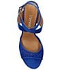 Color:Blue Mesh/Satin - Image 6 - Soncino Sequin Mesh Satin Dress Sandals
