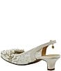 Color:Ivory/Gold - Image 3 - Strovanni Floral Pearl Ornament Slingback Pumps