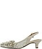Color:Ivory/Gold - Image 4 - Strovanni Floral Pearl Ornament Slingback Pumps