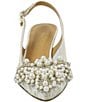 Color:Ivory/Gold - Image 5 - Strovanni Floral Pearl Ornament Slingback Pumps