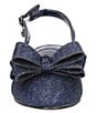 Color:Navy Glitter - Image 5 - Tanay Glitter Fabric Bow Sling Pumps