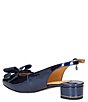 Color:Navy Patent - Image 3 - Tanay Patent Bow Detail Slingback Pumps
