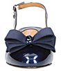 Color:Navy Patent - Image 5 - Tanay Patent Bow Detail Slingback Pumps