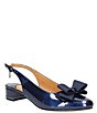 Color:Navy Patent - Image 1 - Tanay Patent Bow Detail Slingback Pumps