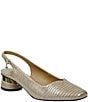 J. Renee Taveta Patent Lizard Embossed Slingback Block Heel Pumps - Image 1