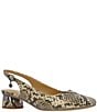 J. Renee Taveta Snake Print Block Heel Slingback Pumps - Image 1