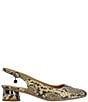 J. Renee Taveta Snake Print Block Heel Slingback Pumps - Image 2