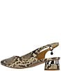 J. Renee Taveta Snake Print Block Heel Slingback Pumps - Image 3