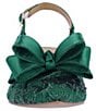 Color:Emerald Green Sequin - Image 5 - Triata Sequin Mesh Satin Bow Sling Back Pumps