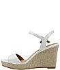 Color:White Kidskin - Image 4 - Triella Leather Toucan Embroidered Platform Ankle Strap Wedge Sandals