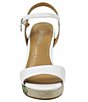 Color:White Kidskin - Image 5 - Triella Leather Toucan Embroidered Platform Ankle Strap Wedge Sandals
