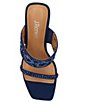 Color:Navy Multi Satin - Image 6 - Vardana Satin Rhinestone Embellished Cut Out Dress Sandals