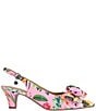 Color:Pink/Green Multi - Image 2 - Weslee Floral Print Bow Sling Pumps