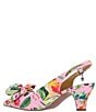 Color:Pink/Green Multi - Image 3 - Weslee Floral Print Bow Sling Pumps